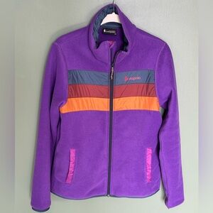 Cotopaxi Vibrant Purple Fleece Jacket with Colorful Accents